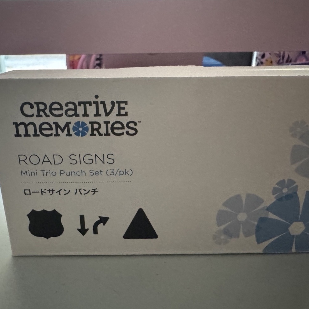 Creative Memories Road Signs Mini Trio Decorative Punch Set (3/pk) NIB